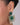 Gold and silver tone Green stone Oxidised pearl droplet danglers - Kimikii Jewellery